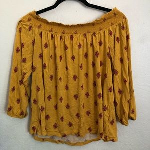 Yellow off the shoulder top